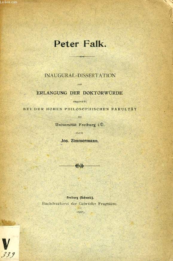 PETER FALK (INAUGURAL-DISSERTATION)