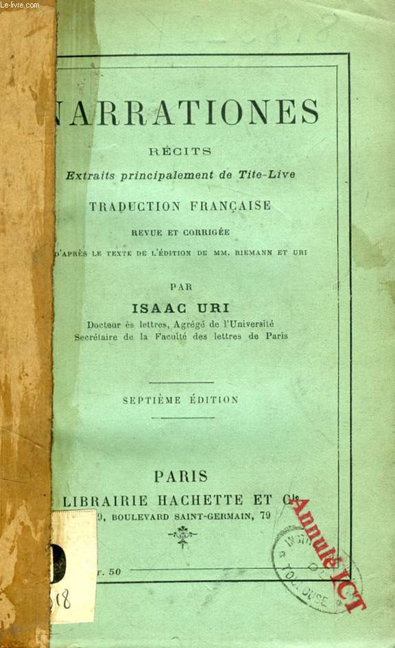 NARRATIONES, RECITS EXTRAITS PRINCIPALEMENT DE TITE-LIVE, Traduction franaise