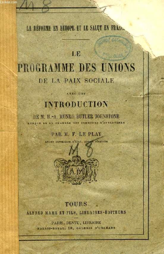 LE PROGRAMME DES UNIONS DE LA PAIX SOCIALE