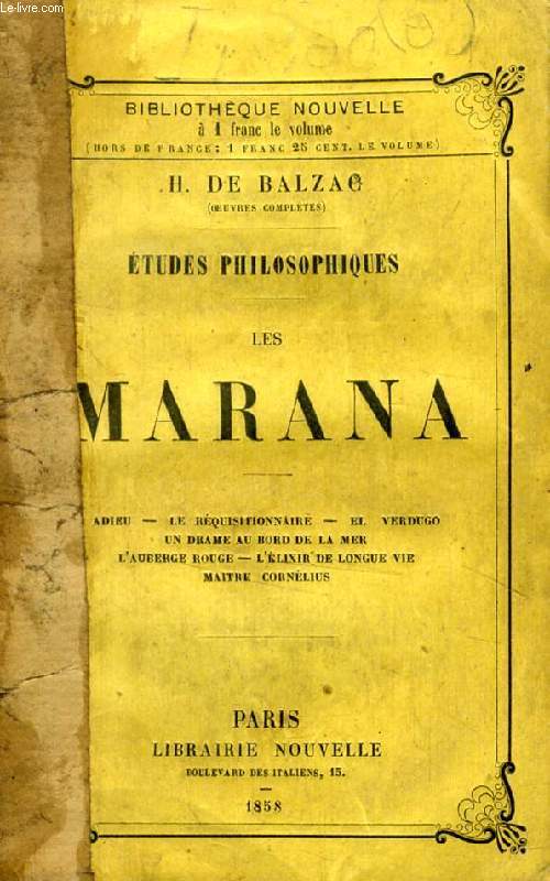 LES MARANA (ETUDES PHILOSOPHIQUES)