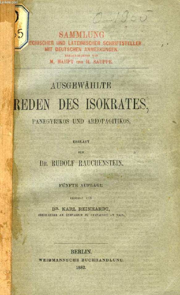 AUSGEWHLTE REDEN DES ISOKRATES, PANEGYRIKOS UND AREOPAGITIKOS