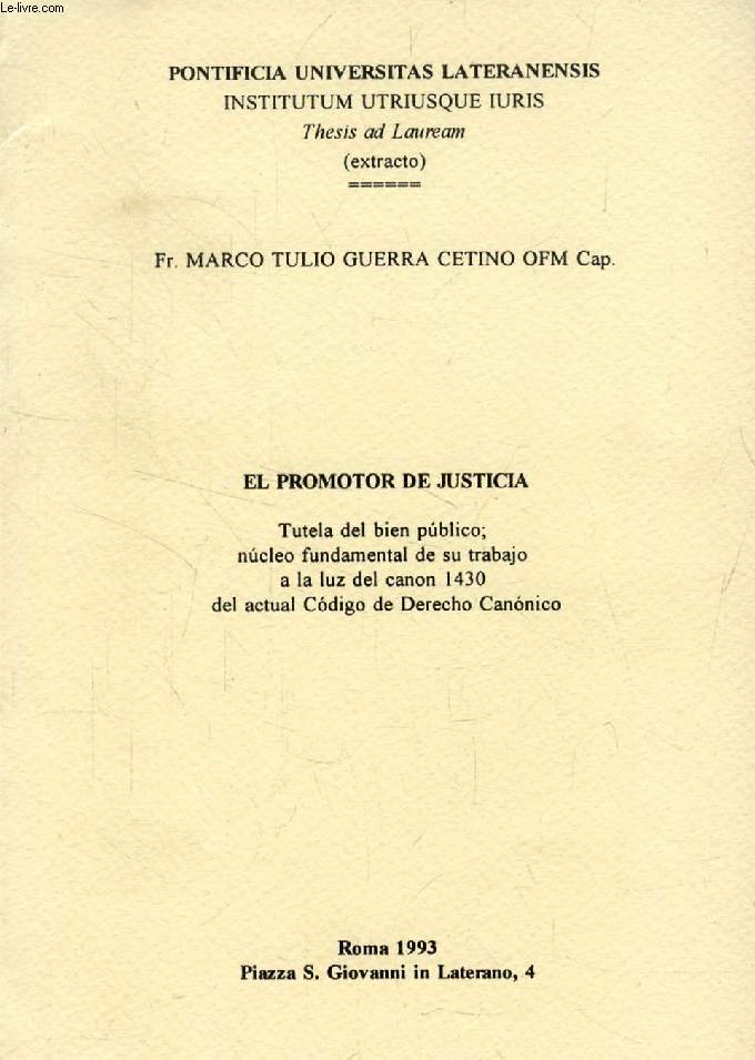 EL PROMOTOR DE JUSTICIA (Extracto de la Tesis)