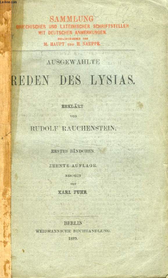 AUSGEWHLTE REDEN DES LYSIAS, 2 BNDEN