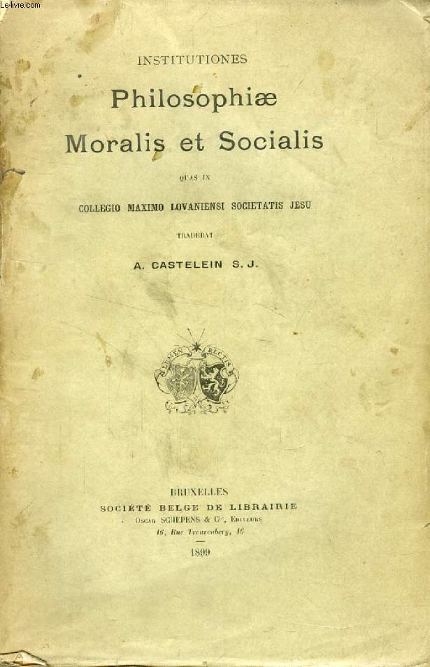 INSTITUTIONES PHILOSOPHIAE MORALIS ET SOCIALIS