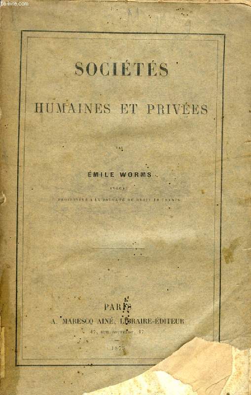 SOCIETES HUMAINES ET PRIVEES