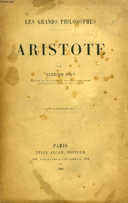 ARISTOTE (LES GRANDS PHILOSOPHES)