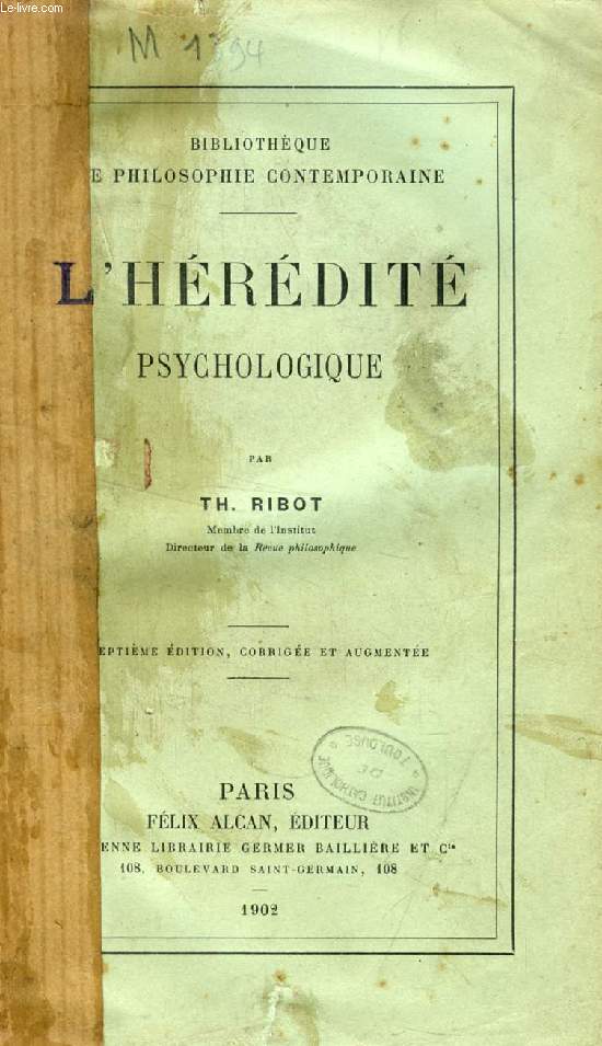 L'HEREDITE PSYCHOLOGIQUE