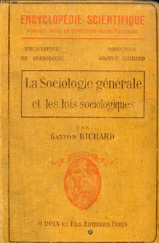 LA SOCIOLOGIE GENERALE ET LES LOIS SOCIOLOGIQUES