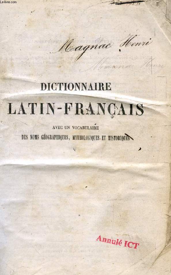 DICTIONNAIRE LATIN-FRANCAIS