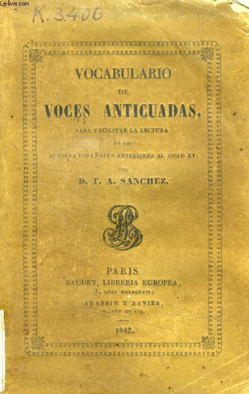 VOCABULARIO DE VOCES ANTICUADAS