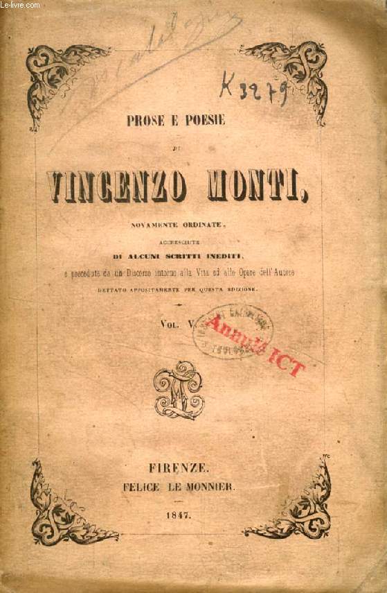 PROSE E POESIE DI VINCENZO MONTI, VOL. V