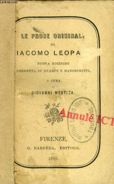 LE PROSE ORIGINALI DI GIACOMO LEOPARDI