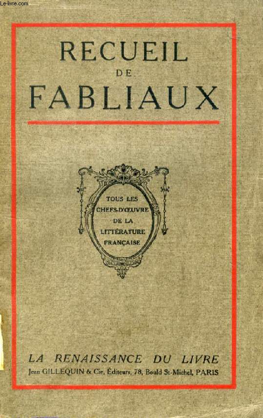 RECUEIL DE FABLIAUX