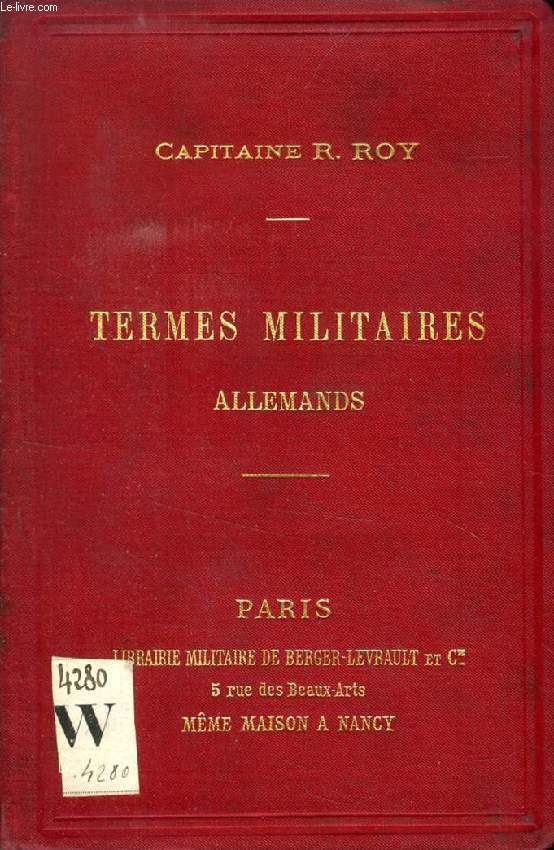 REPERTOIRE ALPHABETIQUE DE TERMES MILITAIRES ALLEMANDS