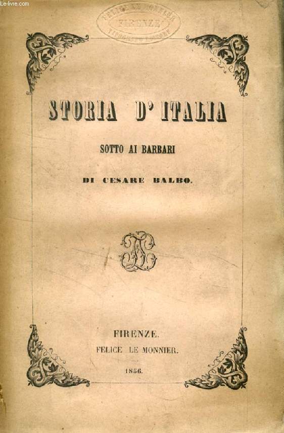 STORIA D'ITALIA SOTTO AI BARBARI
