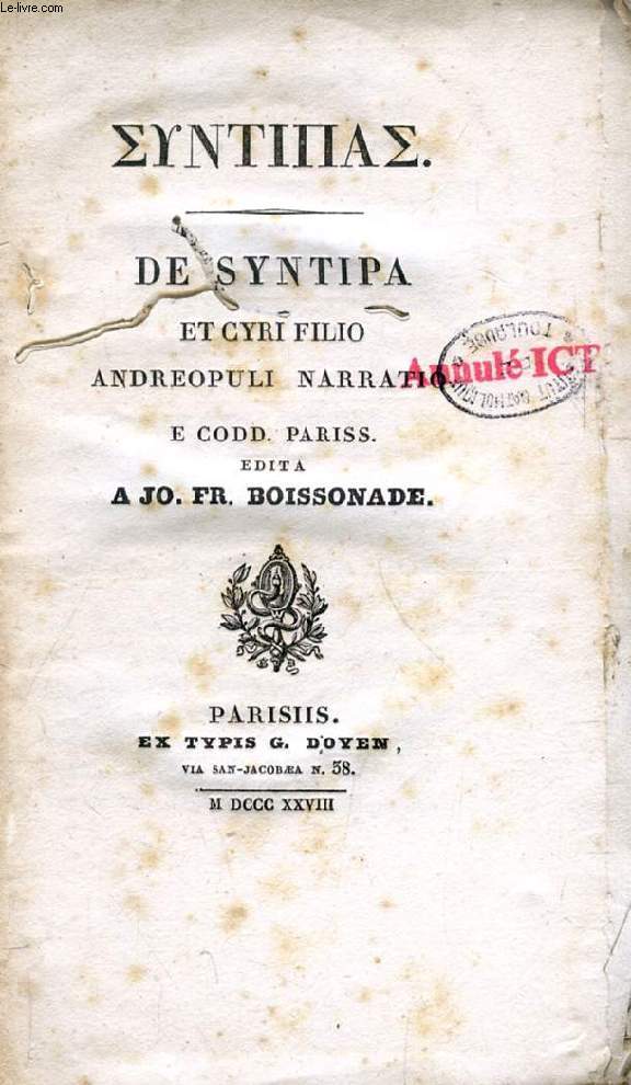 DE SYNTIPA ET CYRI FILIO ANDREOPULI NARRATIO