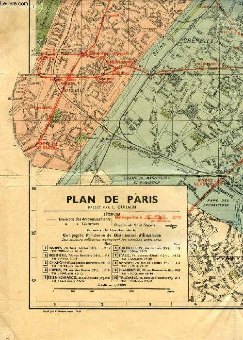 PLAN DE PARIS ET SA BANLIEUE