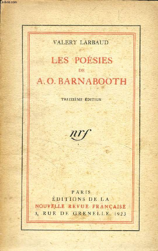 LES POESIES DE A. O. BARNABOOTH