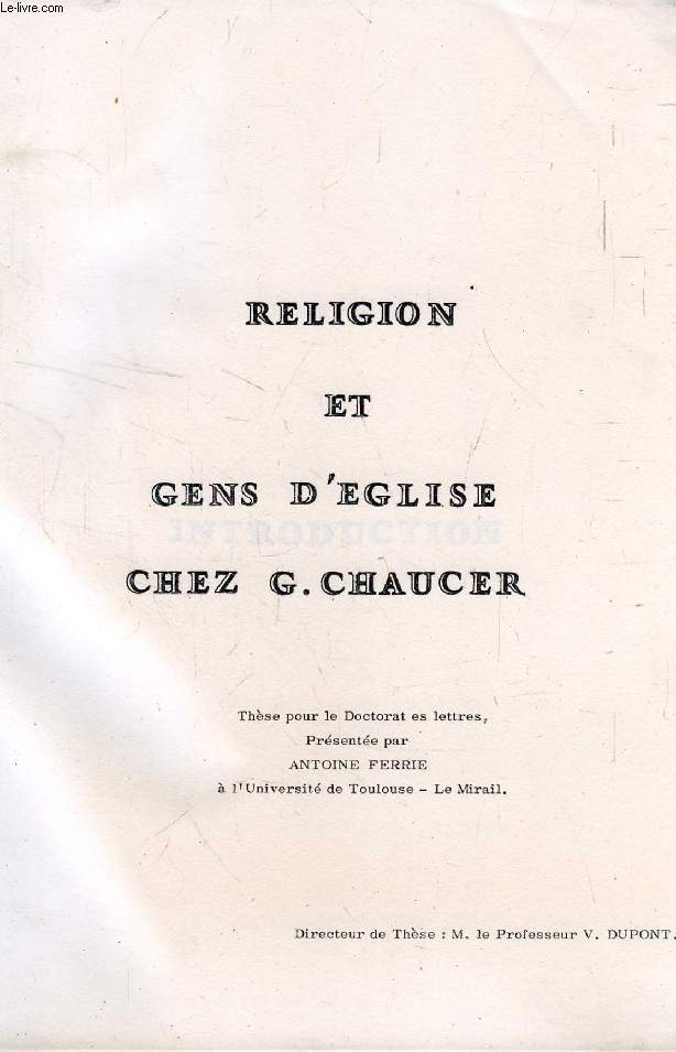 RELIGION ET GENS D'EGLISE CHEZ G. CHAUCER (Thse)