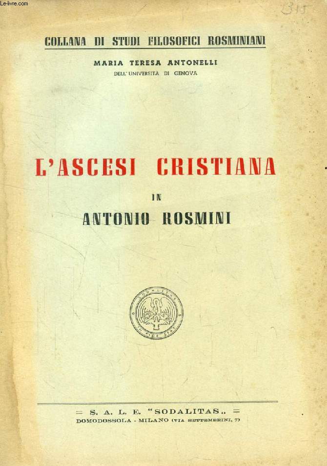 L'ASCESI CRISTIANA IN ANTONIO ROSMINI