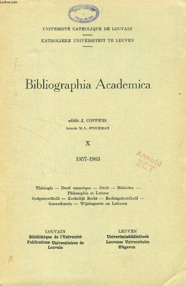 BIBLIOGRAPHIA ACADEMICA, X, 1957-1963