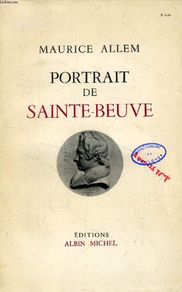 PORTRAIT DE SAINTE-BEUVE