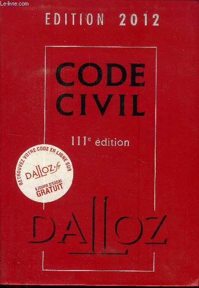 CODE CIVIL 111 EME EDITION