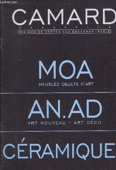 VENTE AUX ENCHERES : MEUBLES D OBJETS D ART - ART NOUVEAU - ART DECO - CERAMIQUE