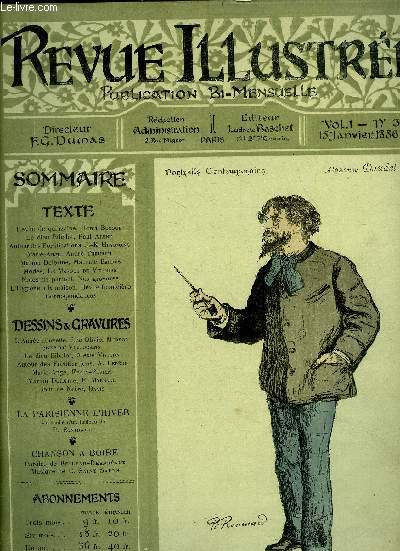 REVUE ILLUSTREE - PUBLICATION BI-MENSUELLE - VOL N1 - N3 -15 JANVIER 1886
