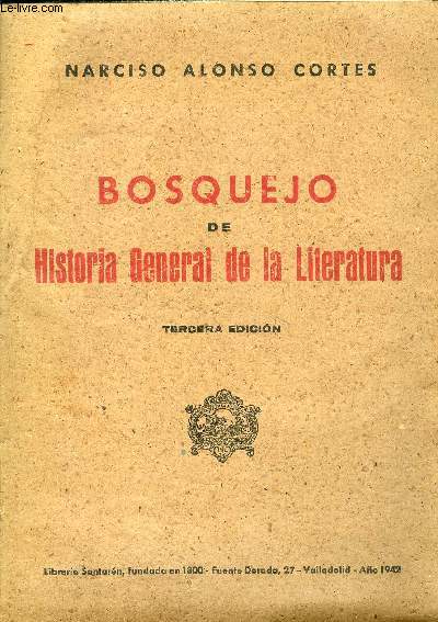 BOSQUEJO DE HISTORIA GENERAL DE LA LITERATURA