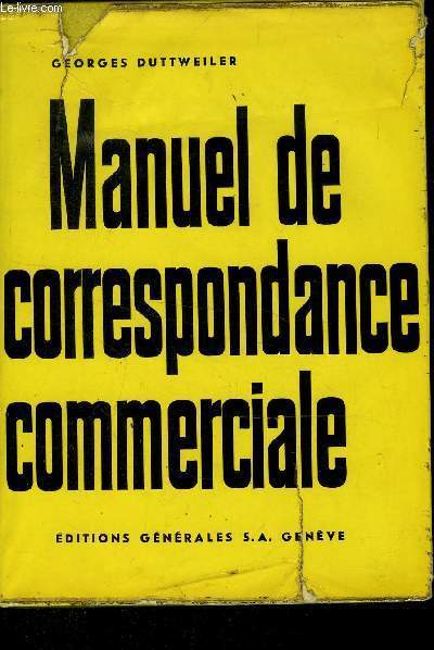 MANUEL DE CORRESPONDANCE COMMERCIALE