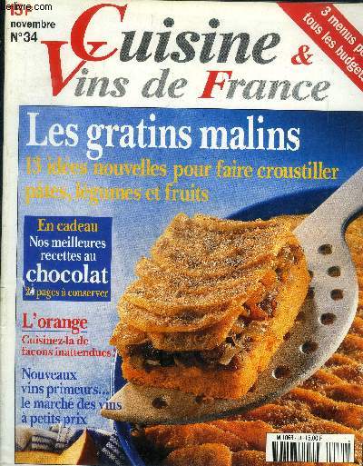 Cuisine et Vins de France - n 34 - Novembre 1996 :