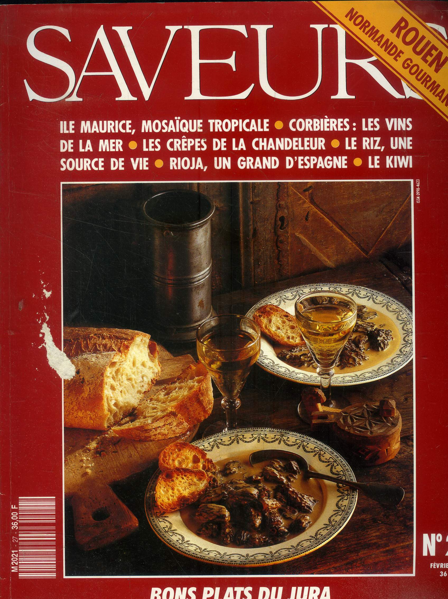 Saveurs n 27 - Fvrier 1993 : Ile Maurice, mosaque tropicale - Corbires : Les vins de la mer - Les crpes de la chandeleur - Le riiz, une sourcede viir - Rioja, un grand d'Espagne - Le kiwi Haut-Jura, dans la chaleur de l'hiver