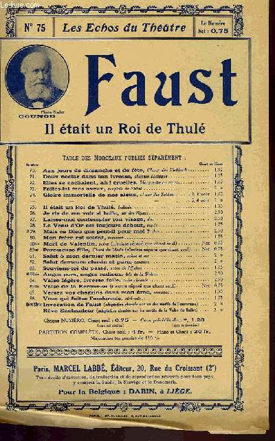 FAUST, IL ETAIT UN ROI A THULE