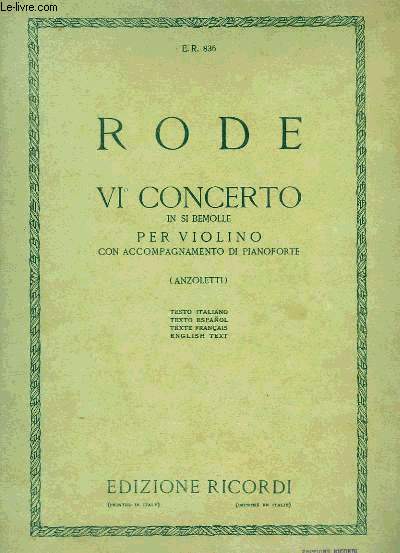 IV CONCERTO PER VIOLINO