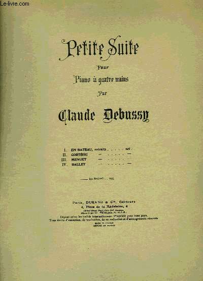PETITE SUITE POUR PIANO A QUATRE MAINS