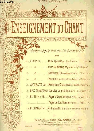 ENSEIGNEMENT DU CHANT