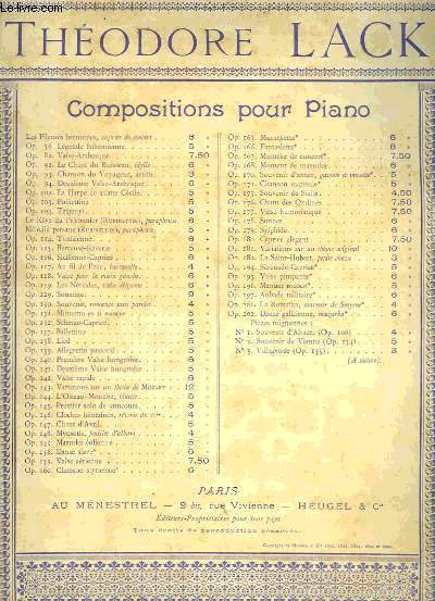 COMPOSITIONS POUR PIANO