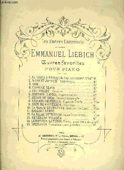 OEUVRES FAVORITES POUR PIANO