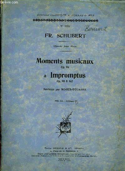 MOMENTS MUSICAUX ET IMPROMPTUS