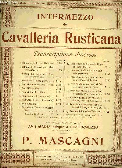 INTERMEZZO DE CAVALLERIA RUSTICANA