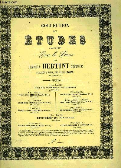 COLLECTION DES ETUDES, 25 ETUDES POUR PIANO