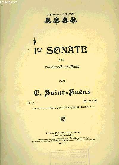 1ERE SONATE - SAINT-SAENS C. - 0 - Picture 1 of 1