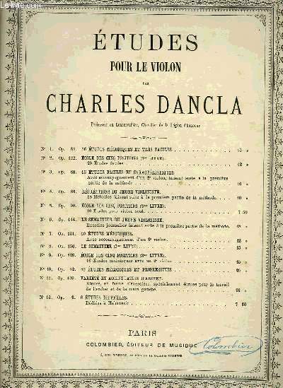 ETUDES POUR LE VIOLON