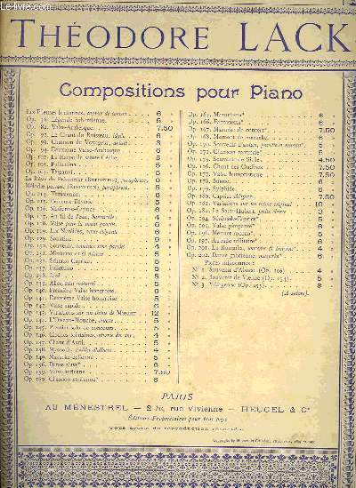 COMPOSITIONS POUR LE PIANO