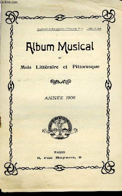 ALBUM DU MOIS LITTERAIRE ET PITTORESQUE