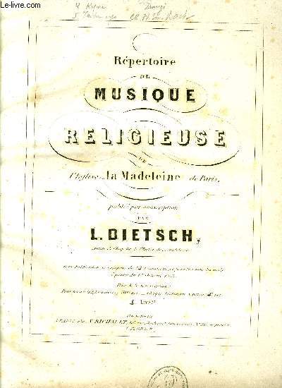 REPERTOIRE DE MUSIQUE RELIGIEUSE DE L'EGLISE DE LA MADELEINE DE PARIS