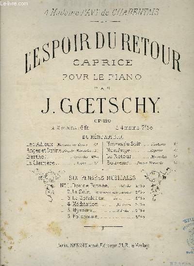 L'ESPOIR DU RETOUR