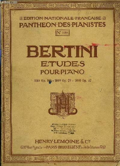 ETUDES POUR PIANO