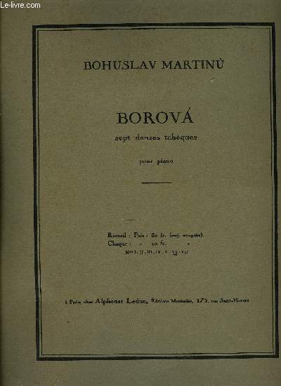 BOROVA, SEPT DANSES TCHEQUES